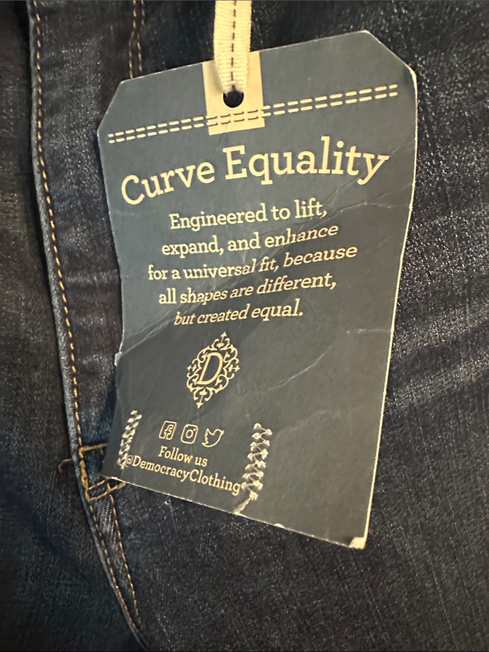 Democracy Dark Blue Wide Leg Jeans - Curve Equality - Picture 3 of 12